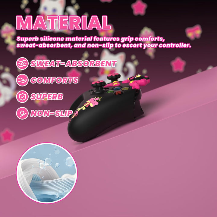 PlayVital Cute Schutzhülle für Xbox Series X/S Controller, rutschfeste Silikon Hülle Case Zubehör fü