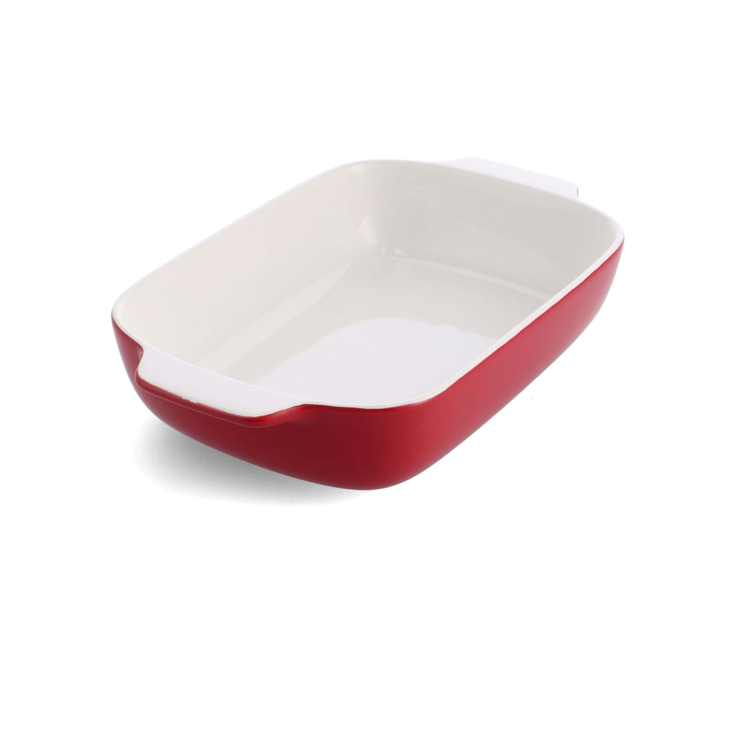 KitchenAid Stoneware Backform Rechteckig Keramik Antihaftbeschichtung mit Bambusdeckel, 32 cm/3,8L,
