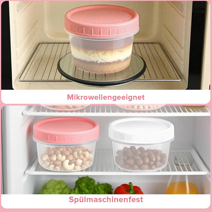 Mssushi 24 Stück 200ml Kleine Lebensmittelbehälter mit Deckeln, Wiederverwendbare Kunststoff-Deli-Kl