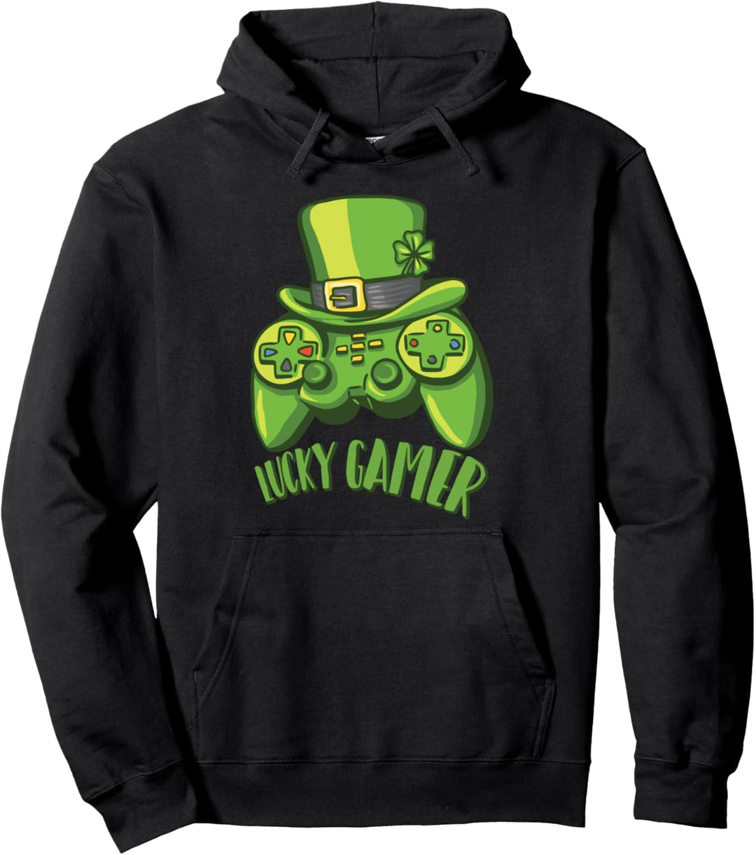 Lucky Gamer | Funny Video Game Controller Irish Hat Pullover Hoodie