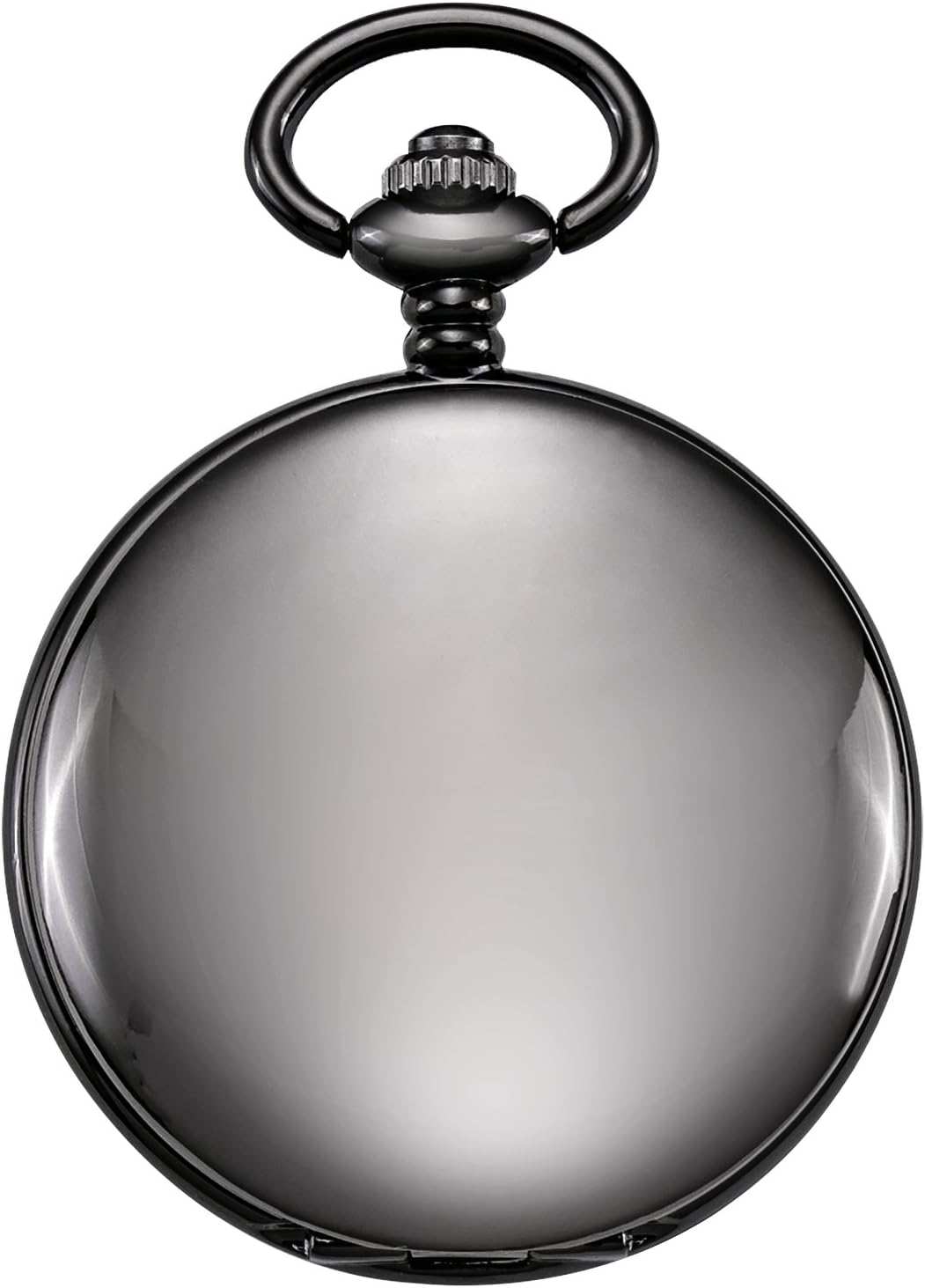 TREEWETO Unisex Taschenuhr mit Kette Analog Handaufzug Doppelscharnier Antik Drache Skelett Schwarz