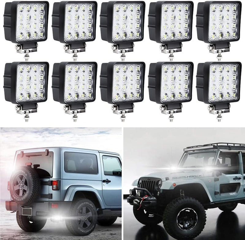 Ansobea LED Arbeitsscheinwerfer 10x 48W Scheinwerfer LED Auto Zusatzscheinwerfer 12v Offroad Strahle