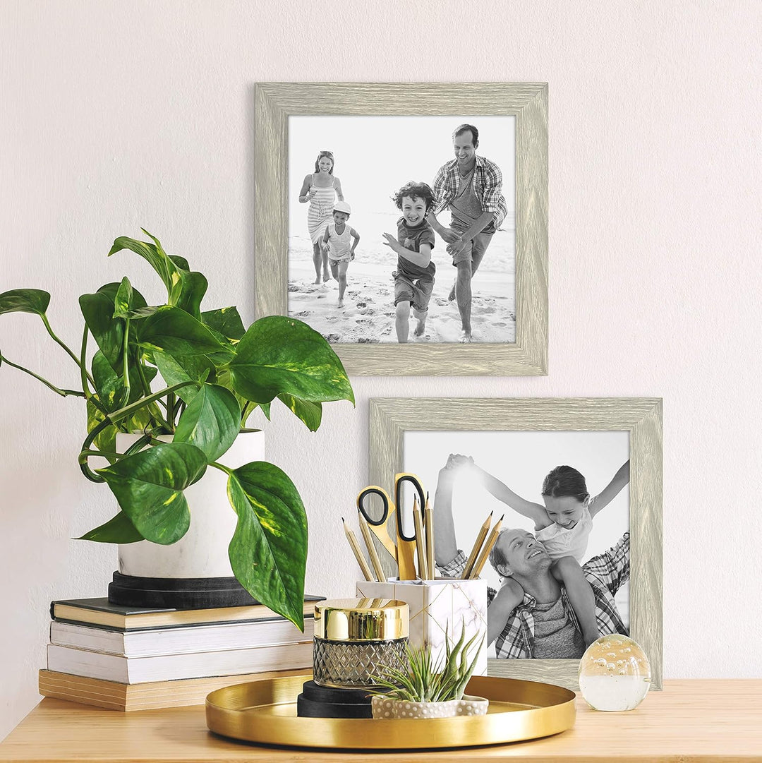 MCS 8x8 Inch Gallery Frame 2-Pack, Gray Woodgrain Studio Galerierahmen 20,3 x 20,3 cm, Grau Holzmase