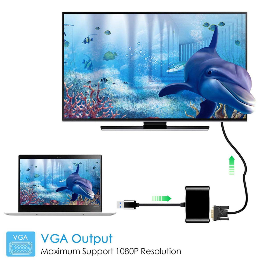 chenyang USB 3.0 2.0 zu HDMI VGA HDTV Adapter Kabel Externe Grafikkarte für Windows Laptop