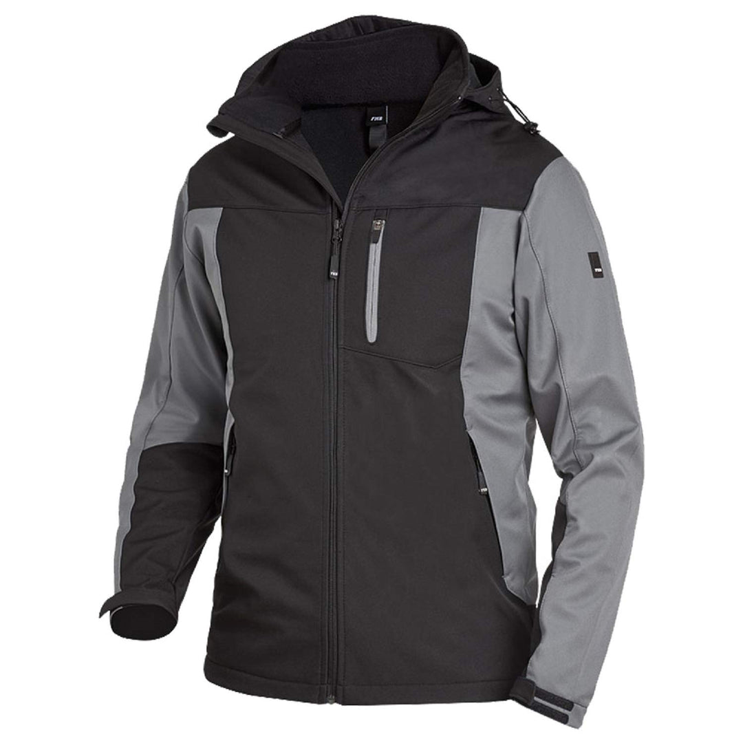 FHB Arbeit Softshelljacke "Jannik", 1 Stück, L, grau/schwarz, 79105-1120-L L Grau / Schwarz, L Grau