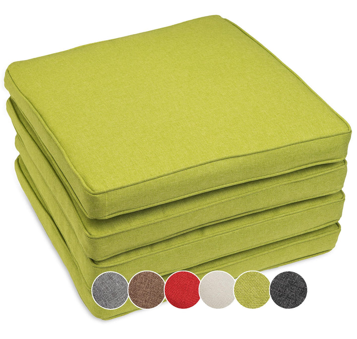 sunnypillow 4er Set Stuhlkissen wasserdicht UV-lichtecht 45 x 45 x 5cm - Polsterauflage Auflage für