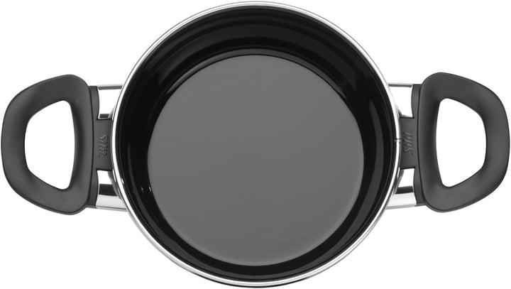 Silit Modesto Line Kochtopf klein 16cm, Glasdeckel, Bratentopf Induktion 1,3l, Silargan Funktionsker