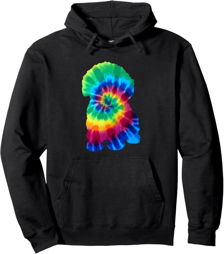 Bichon Frise Tie Dye Vintage Hippie Hund Pullover Hoodie