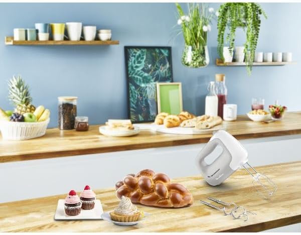 Moulinex PrepMix HM450B Stabmixer und Knetmaschine, 450 W, 5 Geschwindigkeitsstufen, 2 Schneebesen,