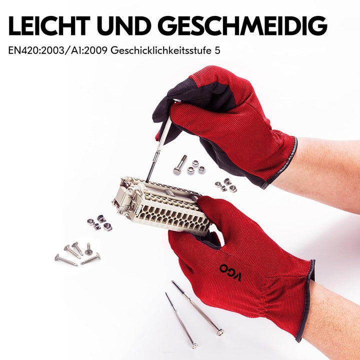Vgo... 5 Paare Multifunktionale Arbeitshandschuh,Sicherheitshandschuhe,Bauarbeitshandschuhe, Gartenh