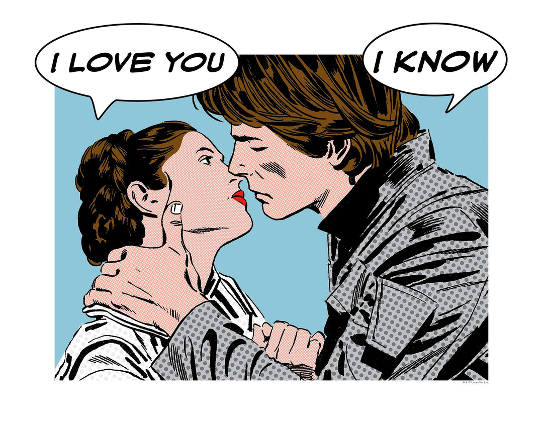 Komar Wandbild | Star Wars Classic Comic Quote Leia Han | Kinderzimmer, Jugendzimmer, Dekoration, Ku