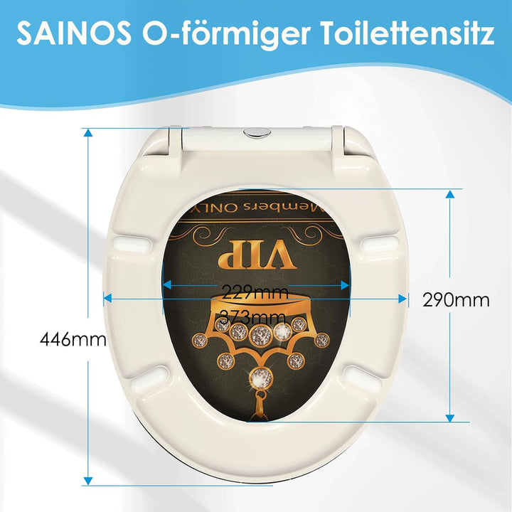 Design WC-Sitz mit Motiv, Soft-Close, Duroplast, Einfache Montage, Quick-Release, UV-beständig 221,