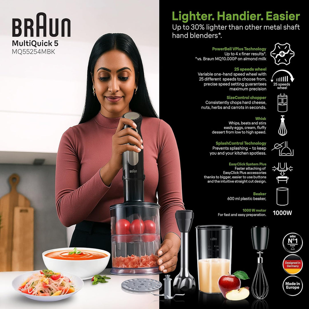 Braun MQ55254M Stabmixer-Set MultiQuick 5 Pro, schwarz