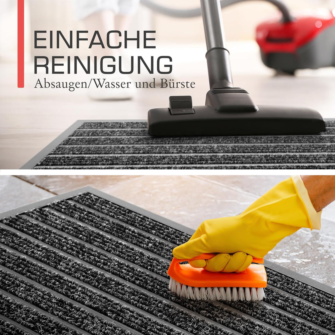 bomoe Fussmatte Aussen rutschfest Rostfrei Fussabtreter Aussenbereich | 50x80cm Blau Grau Outdoor-Fu