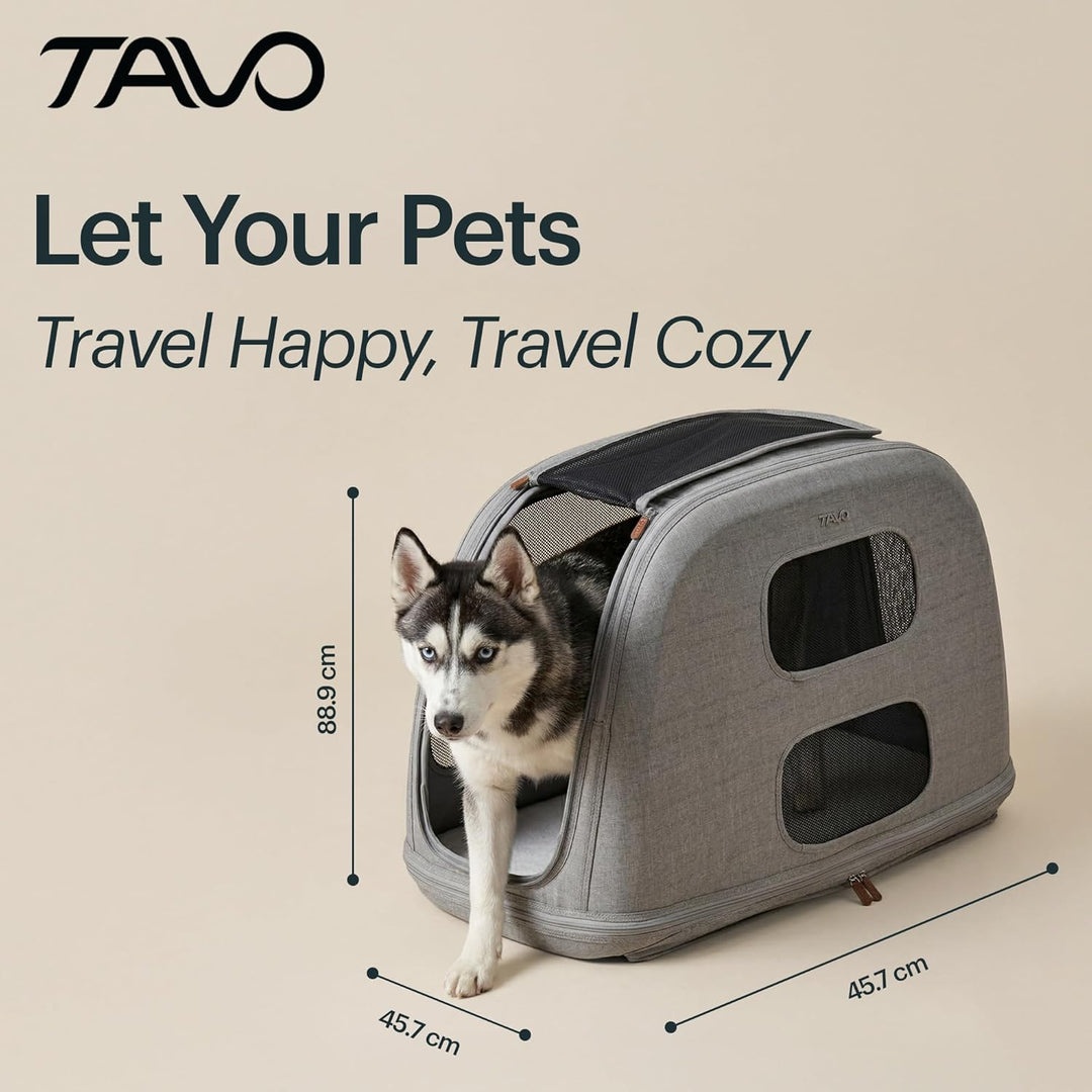 Tavo Crispin Haustier-Transportbox Large – Crash-getestete Auto-Transportbox für Hunde & Katzen, ISO
