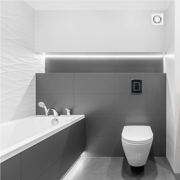Bad lüfter 230V 125mm Leiser Badezimmer Lüfter Aufputz 34 dB 14 W Kabellänge 1,3 m mit Schalter Idea