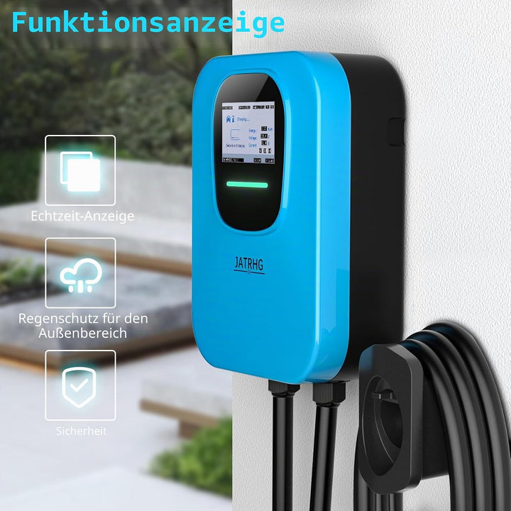 Schnellladestation 7KW für Elektroautos - EV-Ladegerät einphasig Typ 2 32A 8M - Norm IEC 62196-2 - W