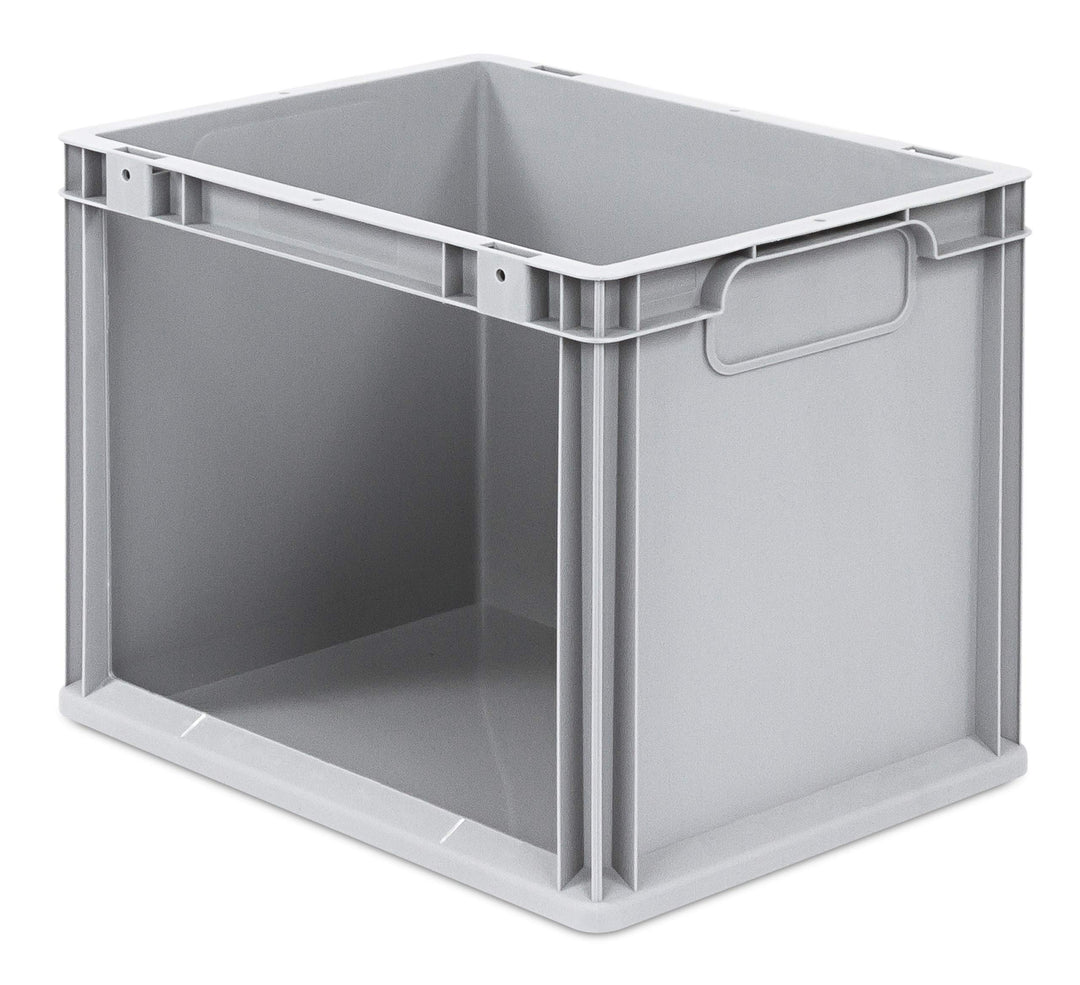 aidB Eurobox NextGen Store Seite offen, 400x300x320 mm, robuste Regalbox mit Entnahmeöffnung, stapel
