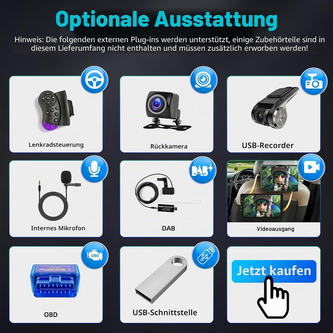 4GB+64GB Autoradio für VW Passat B6 T5 Golf 5 6 Polo 6R Tiguan T5 Jetta Seat Skoda mit Kabellosem Ca