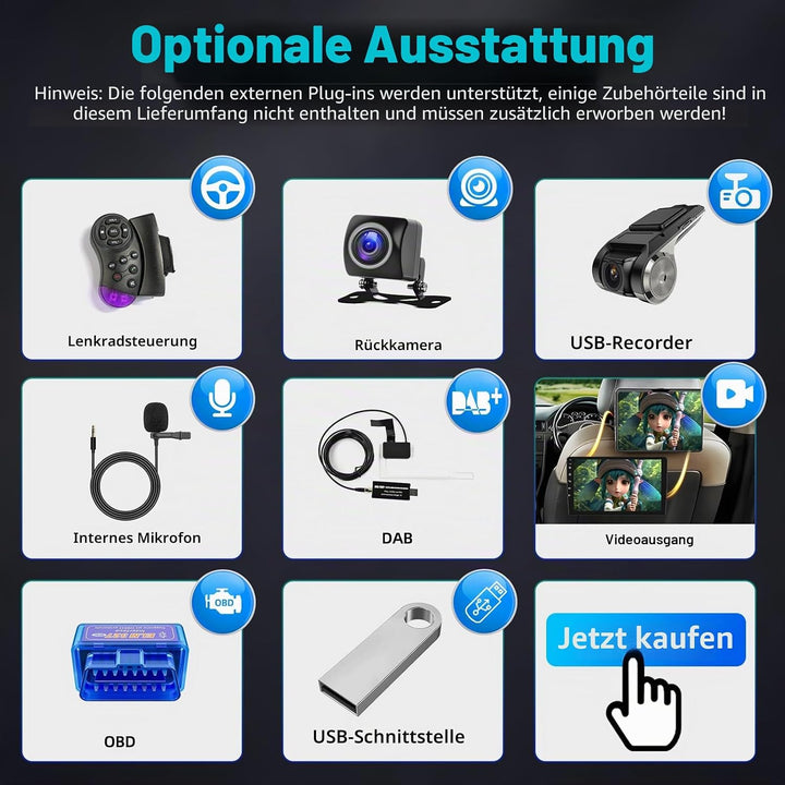 4GB+64GB Autoradio für VW Passat B6 T5 Golf 5 6 Polo 6R Tiguan T5 Jetta Seat Skoda mit Kabellosem Ca