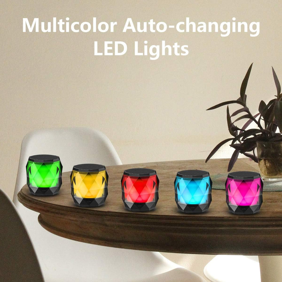 LFS klein Bluetooth Lautsprecher mit Licht, Mini Tragbarer Bluetooth Box wasserdicht, Freisprechfunk