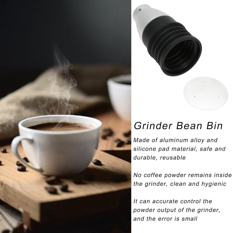 60 G Kaffeemühle Single Dose Hopper, Kaffeemühle aus Aluminiumlegierung, Bohnenbehälter mit Silikonb