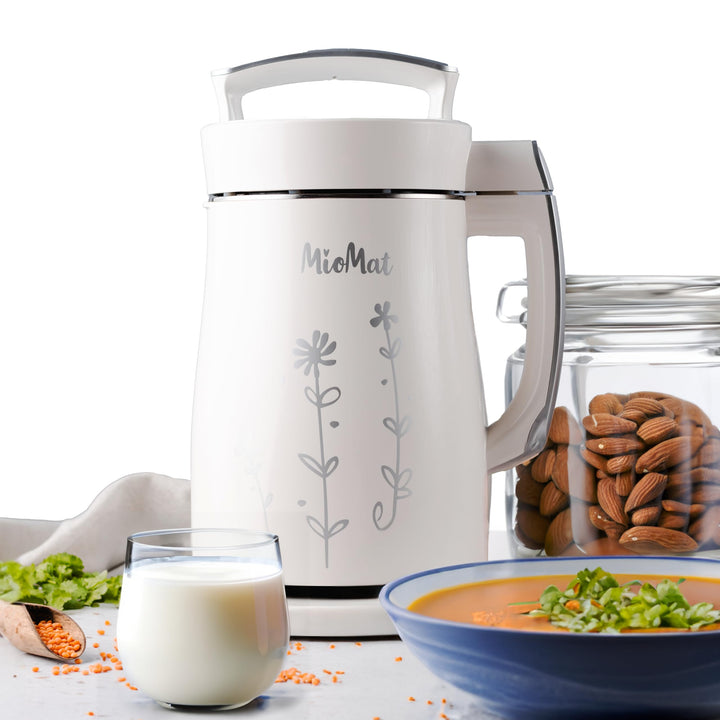 8-in-1 Pflanzlicher Milchbereiter | Bereiten Sie 1,2L natürliche Mandelmilch, Sojamilch, Hafermilch,