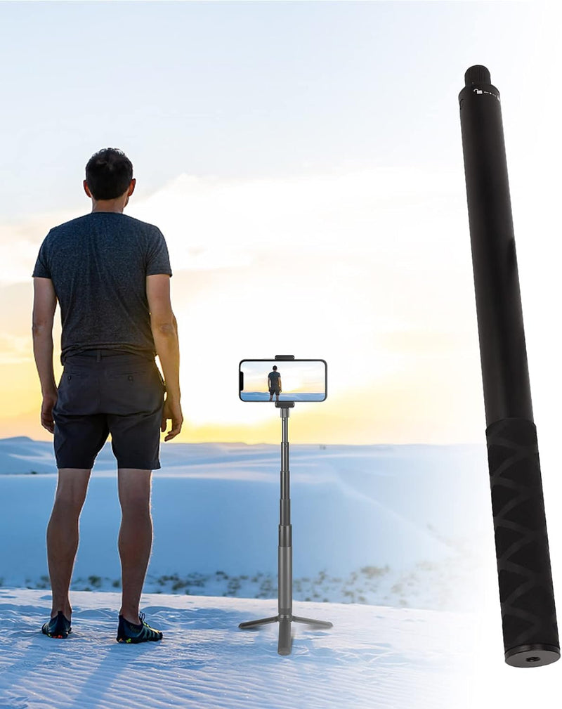 62 Zoll Unsichtbarer Selfie-Stick für Insta360 ONE X3, X2, RS, 1/4 Zoll Verlängerte Einbeinstativsta