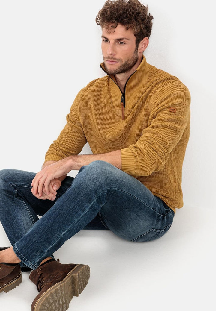 camel active Herren Stricktroyer aus Organic Cotton XL Beige, XL Beige