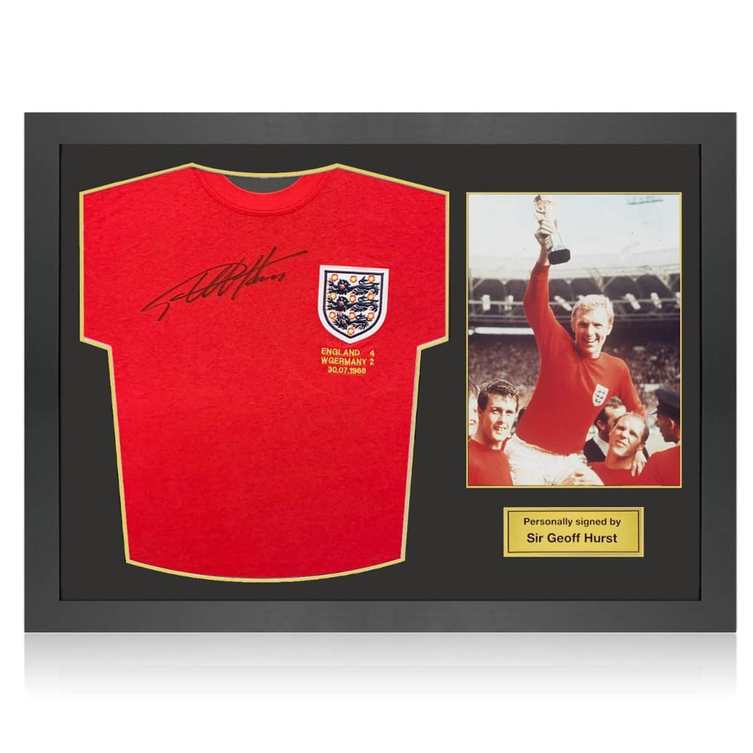 Englands WM-Trikot von 1966, signiert von Geoff Hurst. Icon-Rahmen