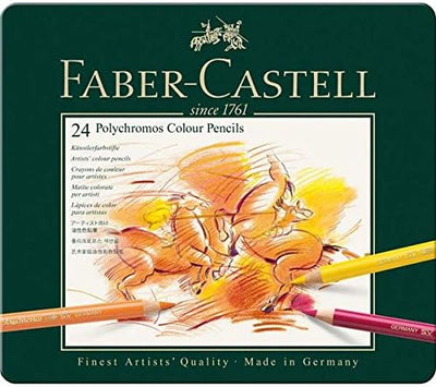 Faber-Castell 110096 Farbstifte Polychromos 24er Metalletui und Bleistift 9000 jumbo Set