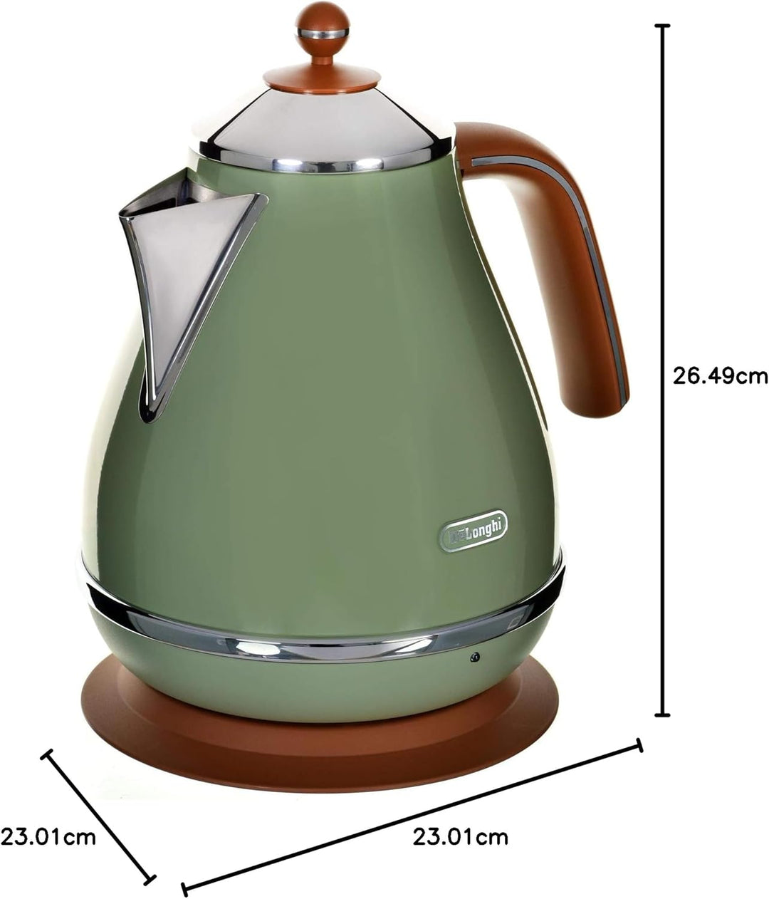 De'Longhi Wasserkocher Icona Vintage KBOV2001.GR - 1,7 l mit Wasserstandsanzeige und 360° Basis, Ede