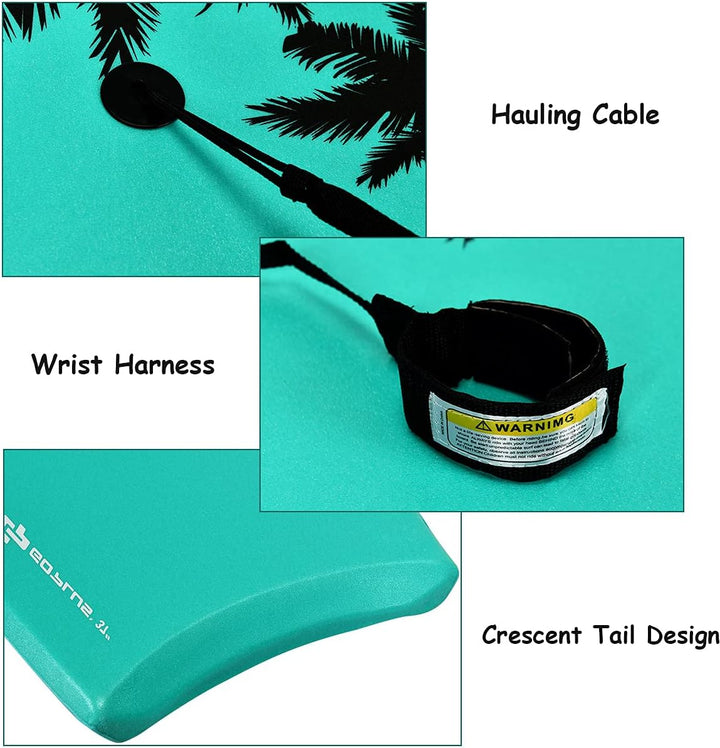 DREAMADE Bodyboard, Sup-Board, Schwimmboard, Schwimmbrett, Surfbrett, Surfboard mit Fussriemen Grün,
