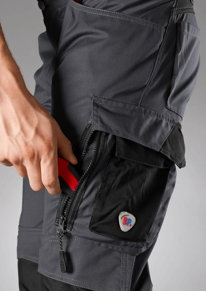 BP 1998-570-5632 Arbeitshose mit Kniepolstertaschen - Schlanke Silhouette - Elastischer Rückengurt -