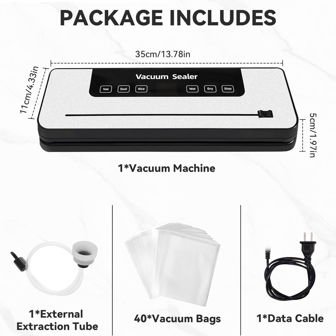 Vakuumiergerät für Lebensmittel, 6 in 1, Y 40 Einschliesslich Vakuumbeutel und Schlauch, multifunkti