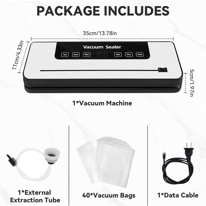 Vakuumiergerät für Lebensmittel, 6 in 1, Y 40 Einschliesslich Vakuumbeutel und Schlauch, multifunkti