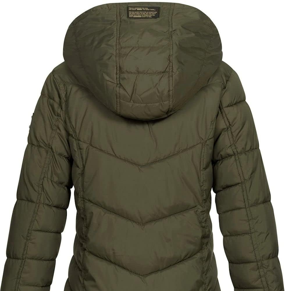 Sublevel Damen Jacke Steppmantel LSL-412 mit gefütterter Kapuze L Mistletoe Green, L Mistletoe Green