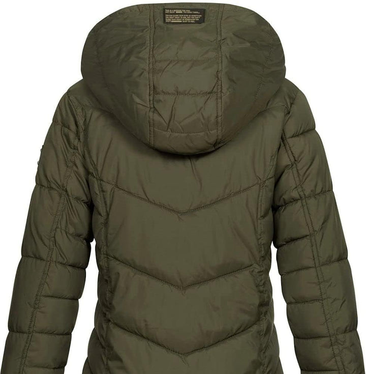 Sublevel Damen Jacke Steppmantel LSL-412 mit gefütterter Kapuze L Mistletoe Green, L Mistletoe Green