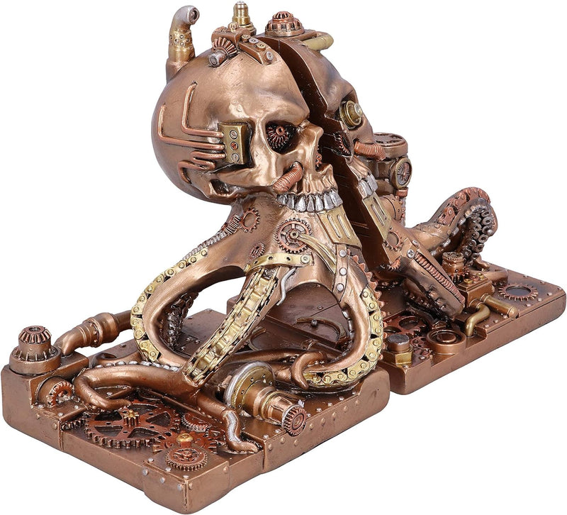 Nemesis Now Buchstützen, mechanisch, Oktopus, Steampunk, 26,5 cm, bronzefarben