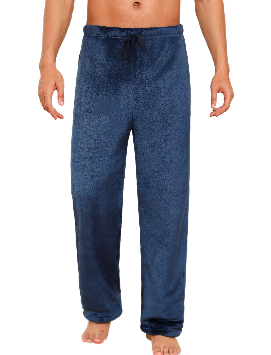 ENJOYNIGHT Schlafanzughose Herren Lang Fleece Pyjamahose Plüsch Freizeithose Warm Haushose mit Korde