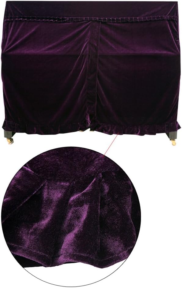 Dilwe Klavierdeckel, Colorfast Pleuche Piano Staubdicht Dekoriert Cover Purpur, Purpur