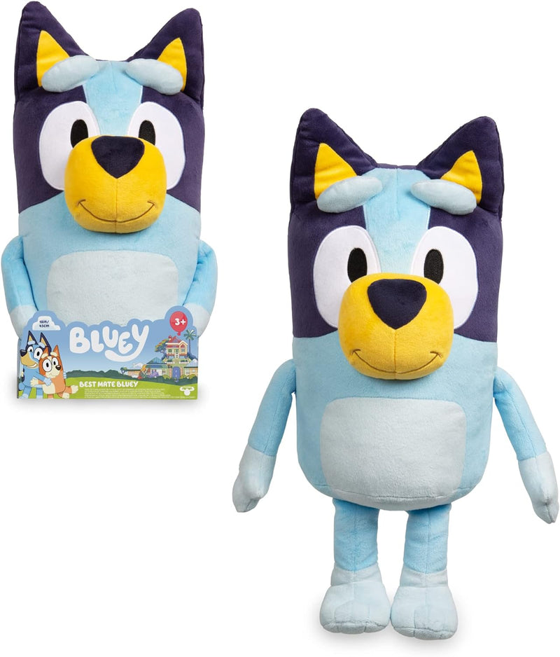 Bluey Jumbo Plush 40 Zentimeter Plüschtier Hund Farbe Blau, wie in der Kinderserie, weich und kusche