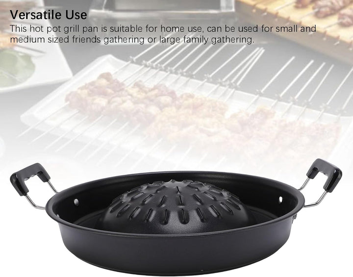 Thai BBQ Grillpfanne, 2-in-1, antihaftbeschichtet, gleichmässige Erwärmung, Aluminium-Hot Pot Grill,