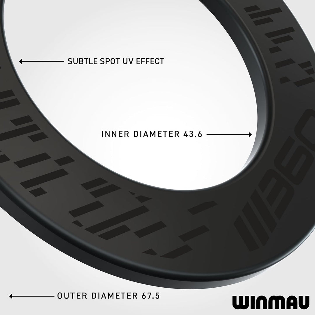 WINMAU Blade 360 Dartscheibe Schutzring - Schwarzer Dart Surround - Robuster Backboard-Wandschutz fü