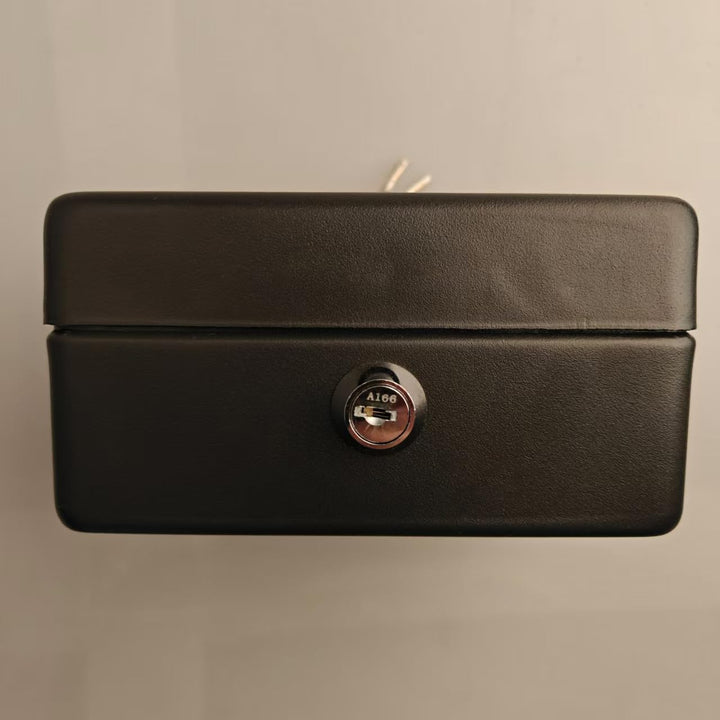 Grosse Geldkassette mit Tastensperre, tragbare Spardose aus Metall mit Doppelschicht und 2 Schlüssel