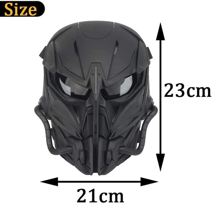 Für Outdoor-Sport, CS Cosplay, verstellbar, Vollgesichtsschutz, Airsoft-Schädelmaske mit Brille, Stu