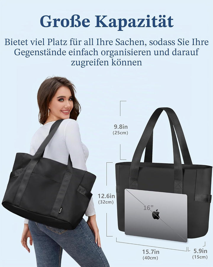 Prite Laptop-Tragetasche für Damen, wasserdichte Schultertasche mit 40,6 cm Computerfach für Arbeit,