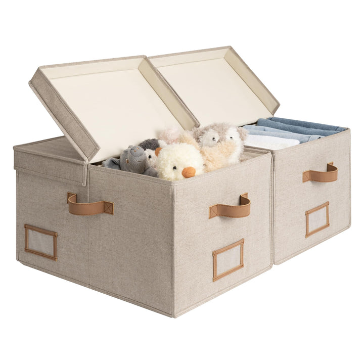 StorageWorks Grosse Kleidung-Aufbewahrungsboxen, Stoffboxen mit Trennwand, Körbe für Kleidung, Wäsch