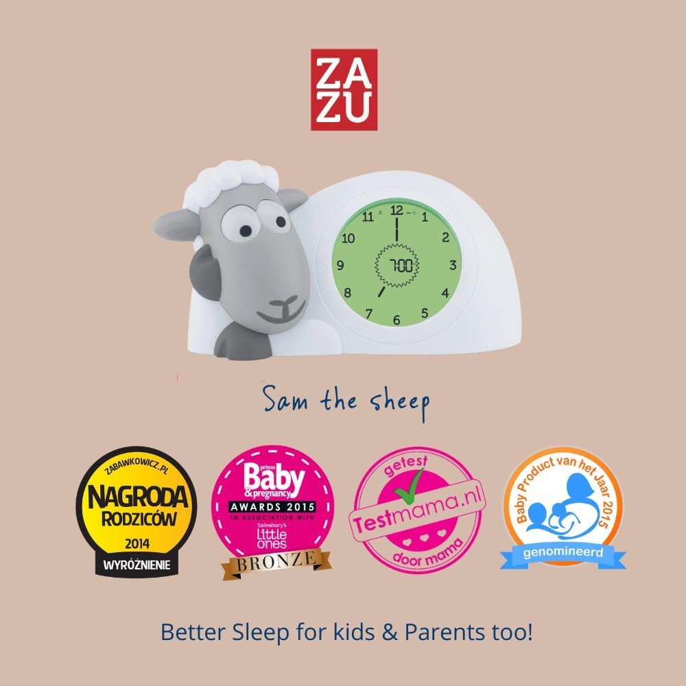 ZAZU Sam The Lamb Uhr – Schlafcoach Uhr und Nachtlicht für Kinder | Bringt Ihrem Kind mit visuellen