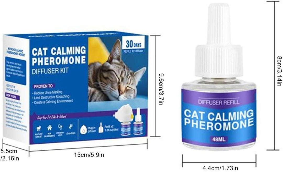 Katzenpheromon -Diffusor, Katze beruhigend Diffusor - Anti-Aggression-Diffusor - 60 lang anhaltende